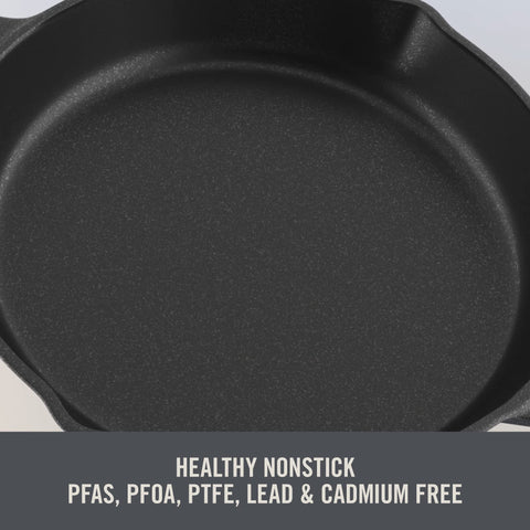 DASH skillet packaging and label highlighting ready-to-use nonstick benefit
