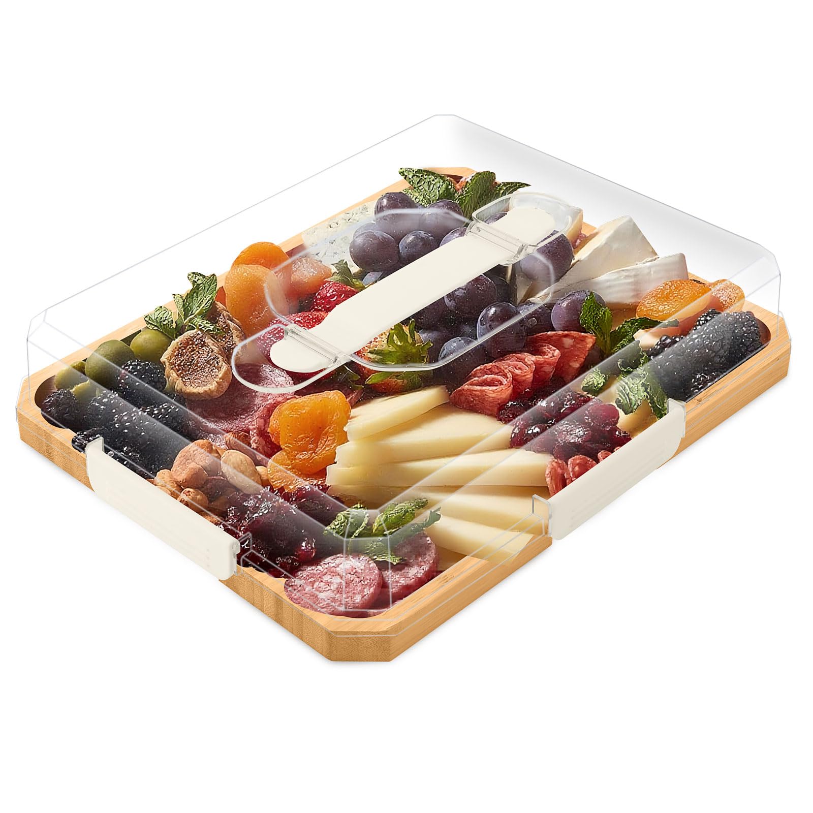Datichee front view showing board with lid, clear seal for safe transport