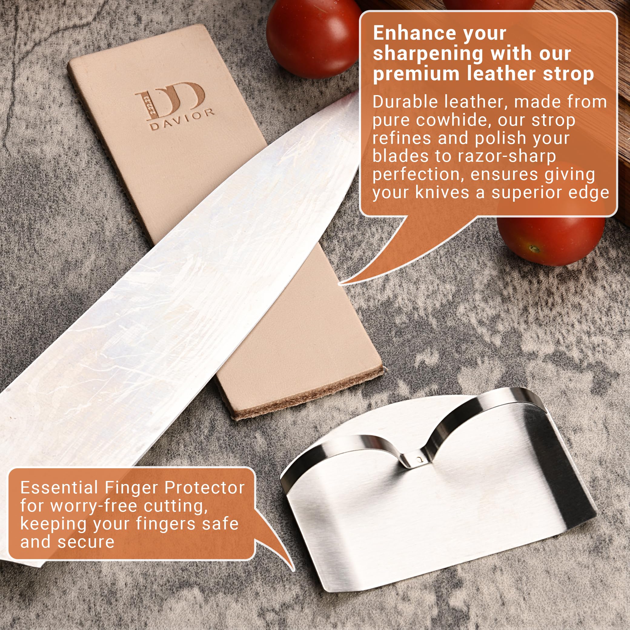 DAVIOR carry bag with components staged for kitchen or outdoor sharpening portability