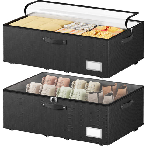 Dayacoco front view of under bed storage showing compact footprint and organization benefits