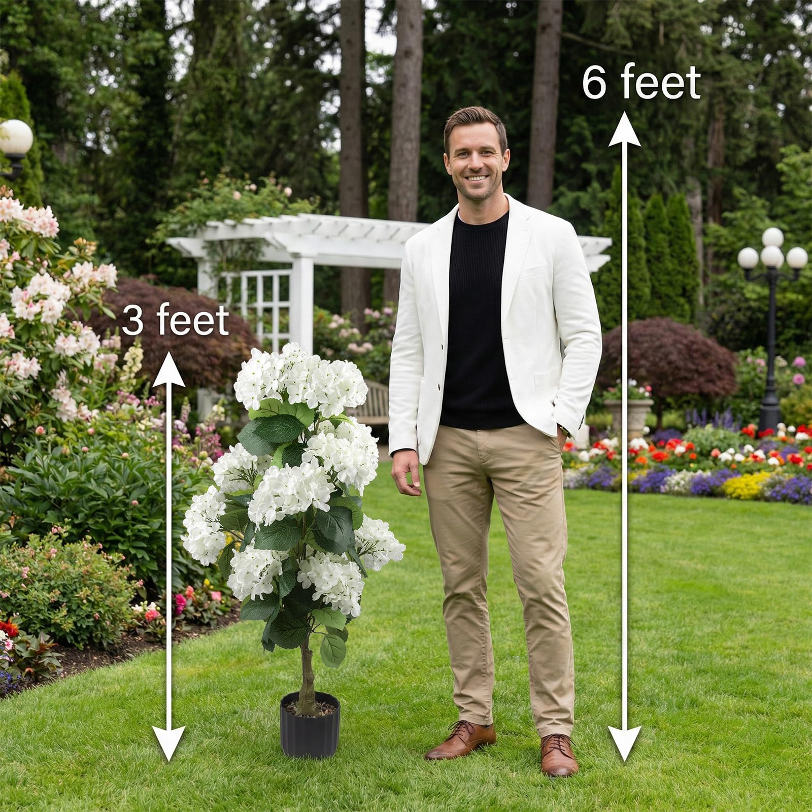 Daynight hydrangea styled for wedding aisle offering elegant, low-maintenance decor