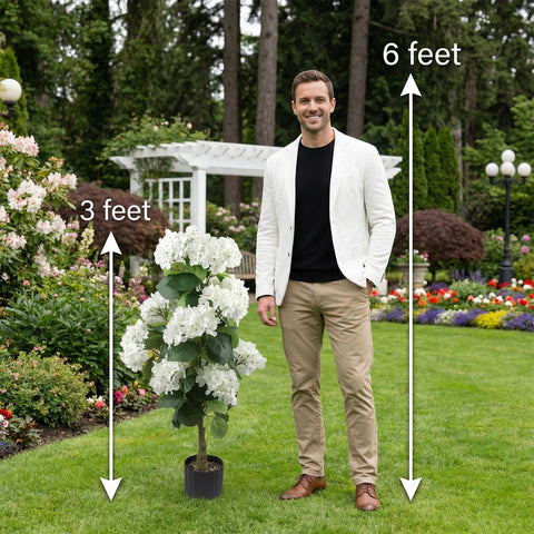 Daynight hydrangea styled for wedding aisle offering elegant, low-maintenance decor