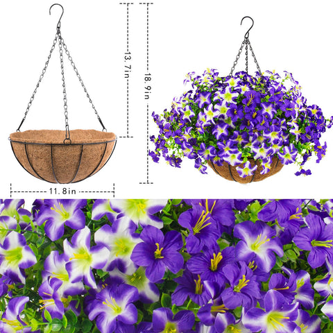 Daynight hanging basket on porch adding instant, maintenance-free curb color