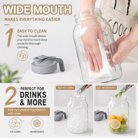 DAZHICN side view with capacity markings highlighting 64 oz volume for meal prep planning