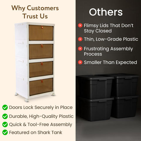 dbest products tall stacked tower inside a closet maximizing vertical storage benefit