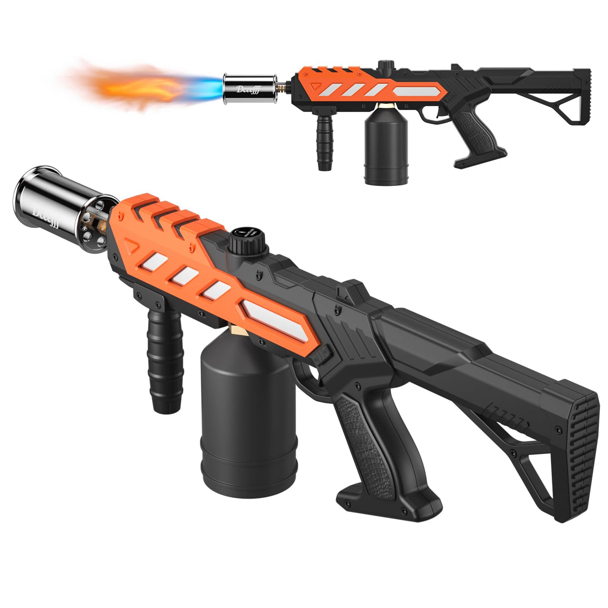 Dceefff front view of torch gun showing compact design and easy grip benefits