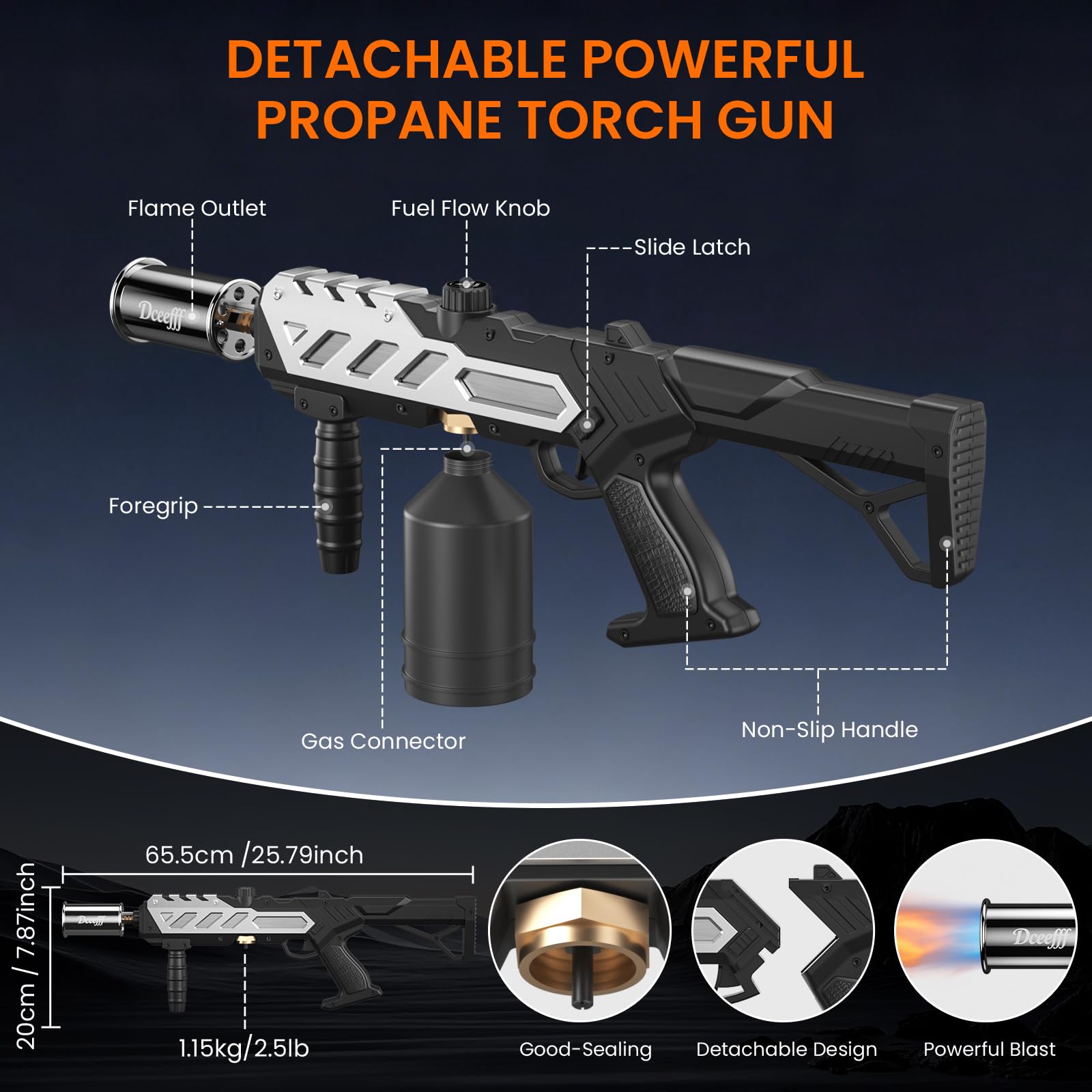Dceefff detached components separated for compact transport and storage