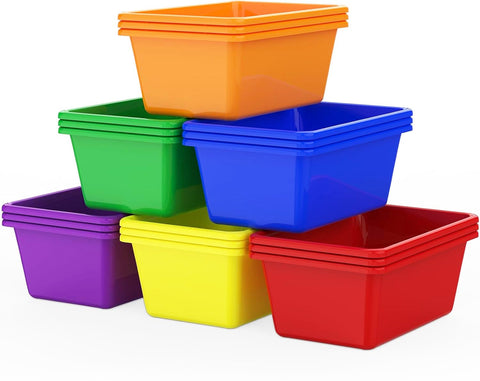 Dcocdeely front view showing 18 colorful bins and quick visual sorting benefit