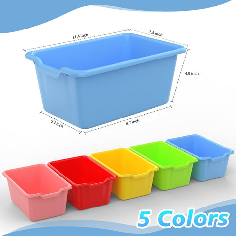 Dcocdeely bins next to ruler illustrating dimensions and space-saving benefit