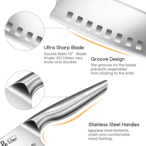 DDF iohEF ergonomic stainless handle detail showing balanced comfort for longer prep