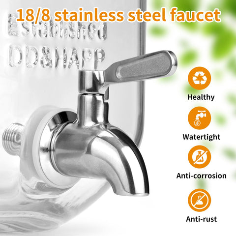 DD&HAPP stainless steel spigot close-up showing leak-proof pouring benefit