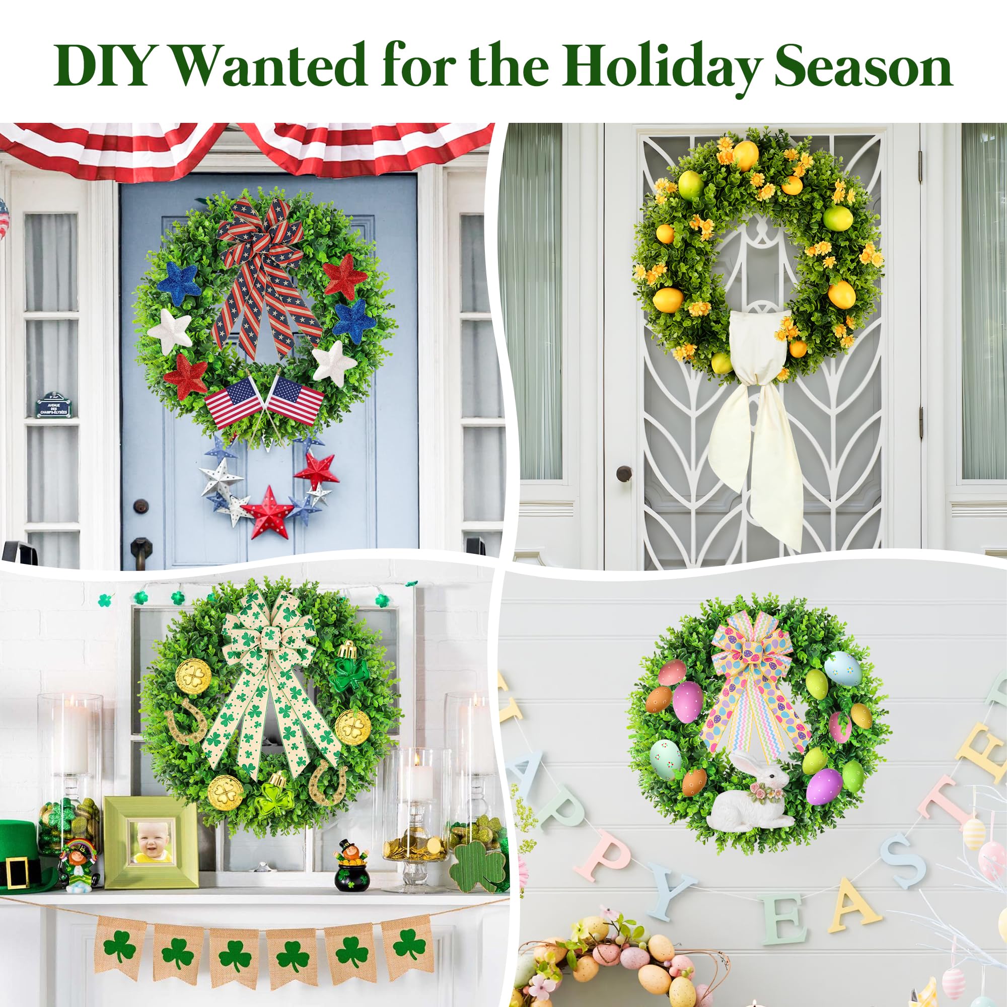 DDHS wreath scaled with measuring tape showing accurate 24-inch size