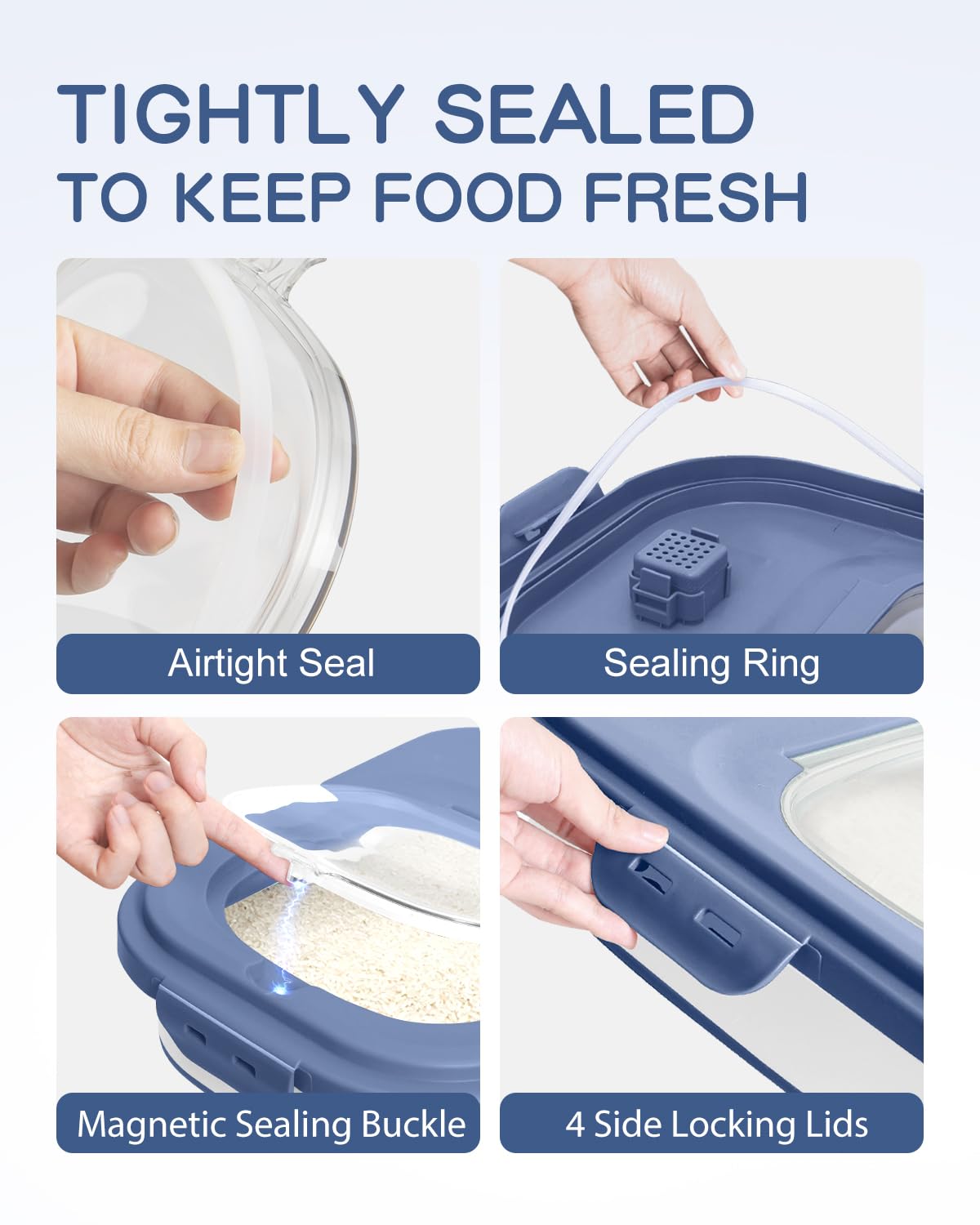 DDMOMMY double-seal lid and four locks preserving dryness