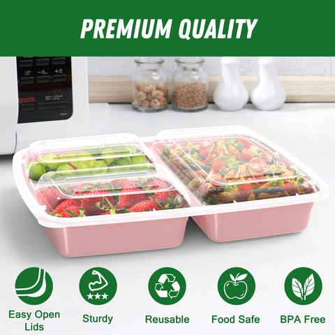 Dealusy top view showing three compartments helping portion control