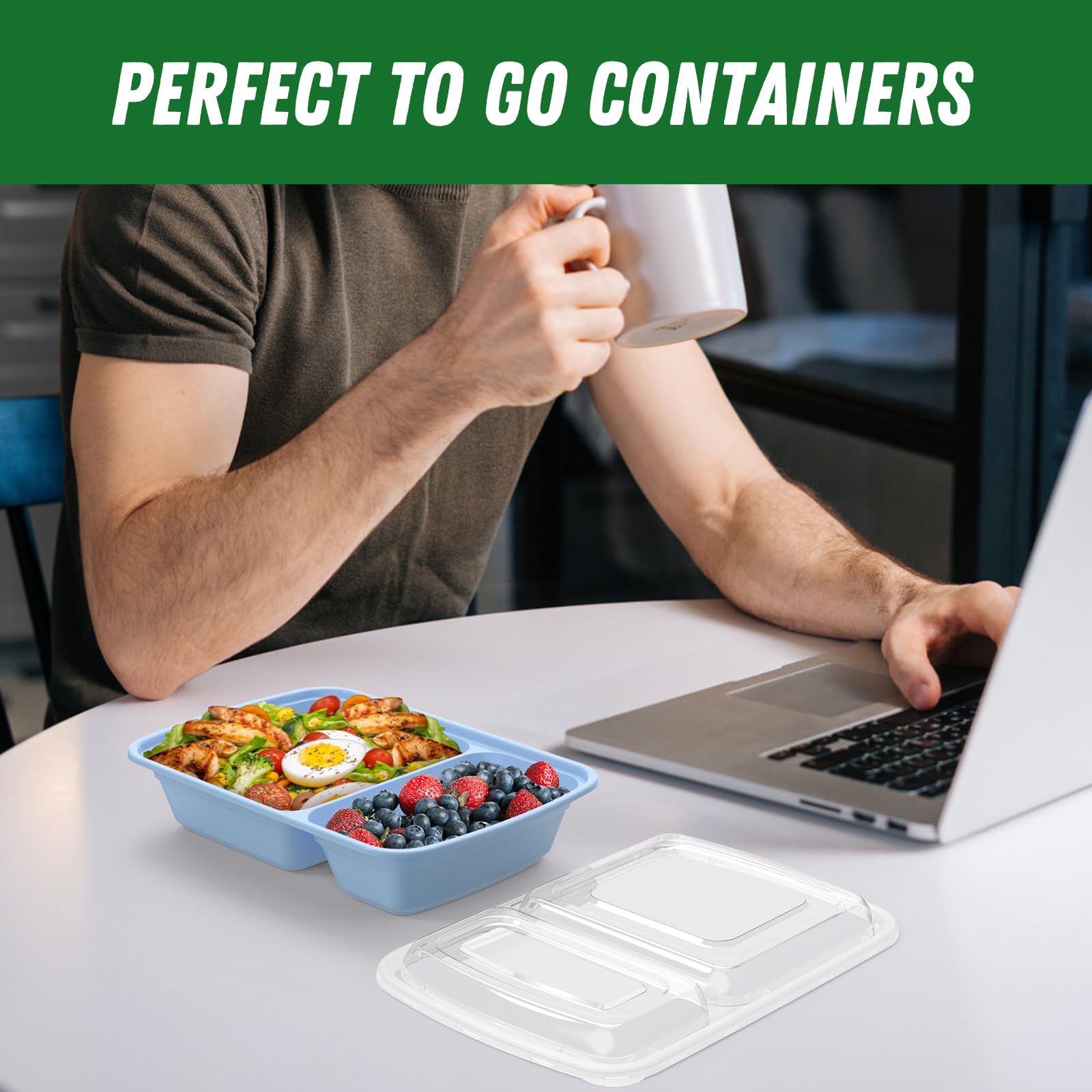 Dealusy container in freezer and microwave illustrating temperature versatility