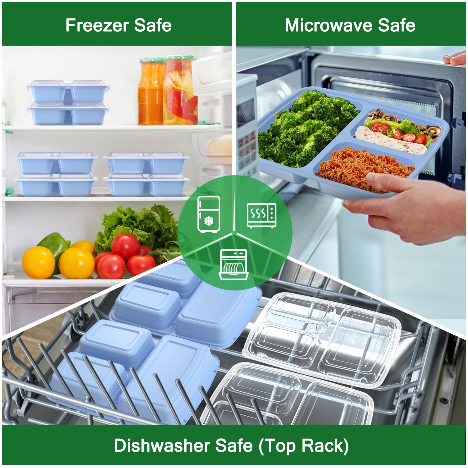 Dealusy container in microwave demonstrating safe reheating convenience