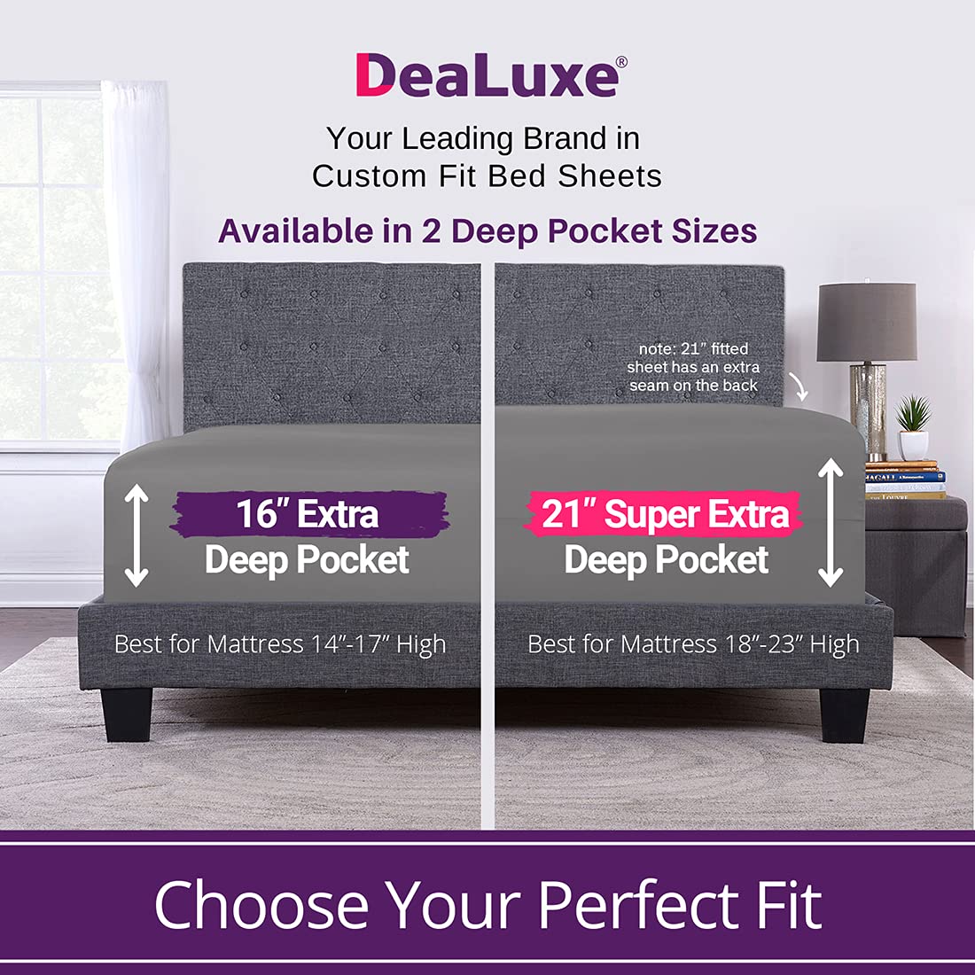 DeaLuxe styled bedroom with sheets installed showing polished bed aesthetic