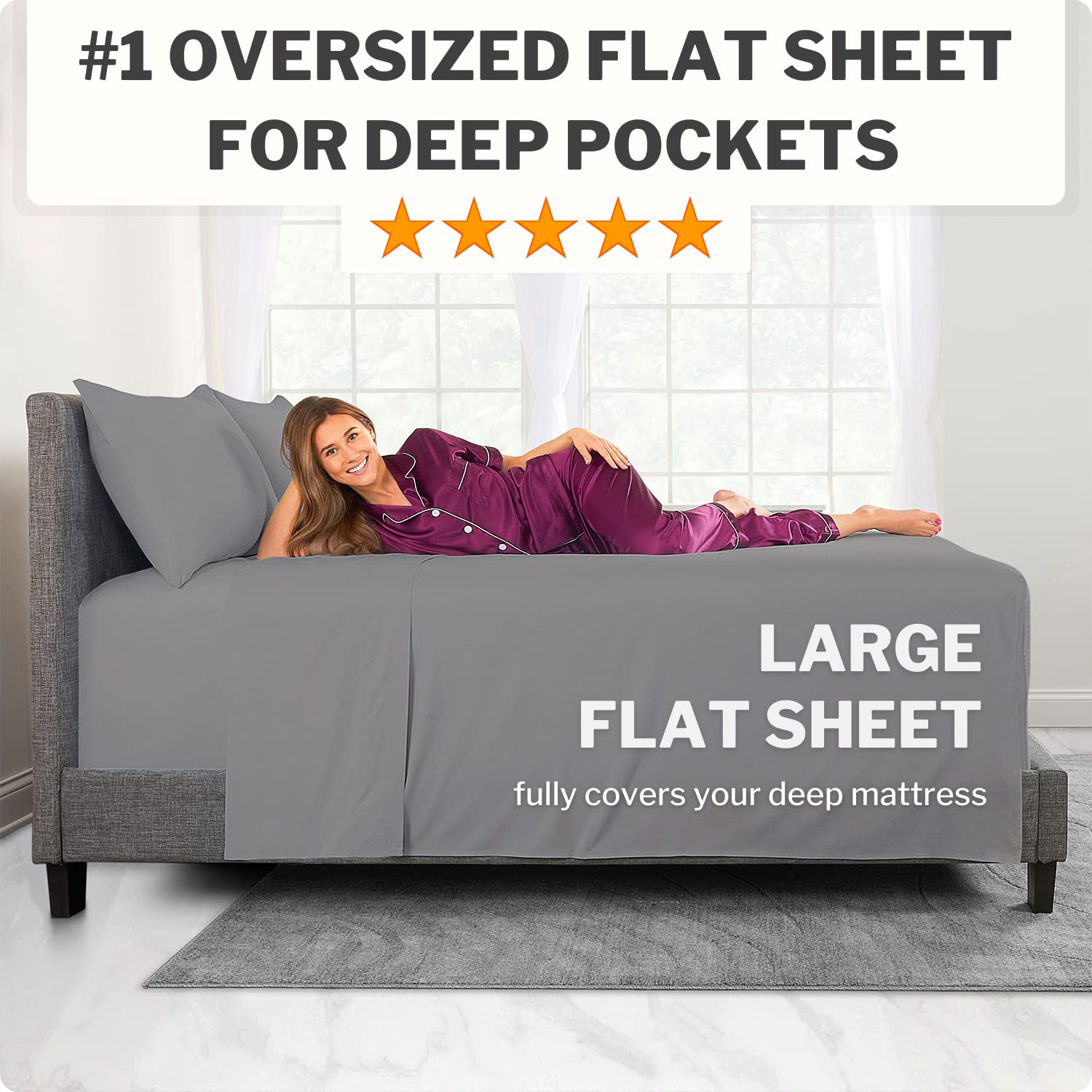 DeaLuxe fitted sheet close-up highlighting deep pocket security and grip
