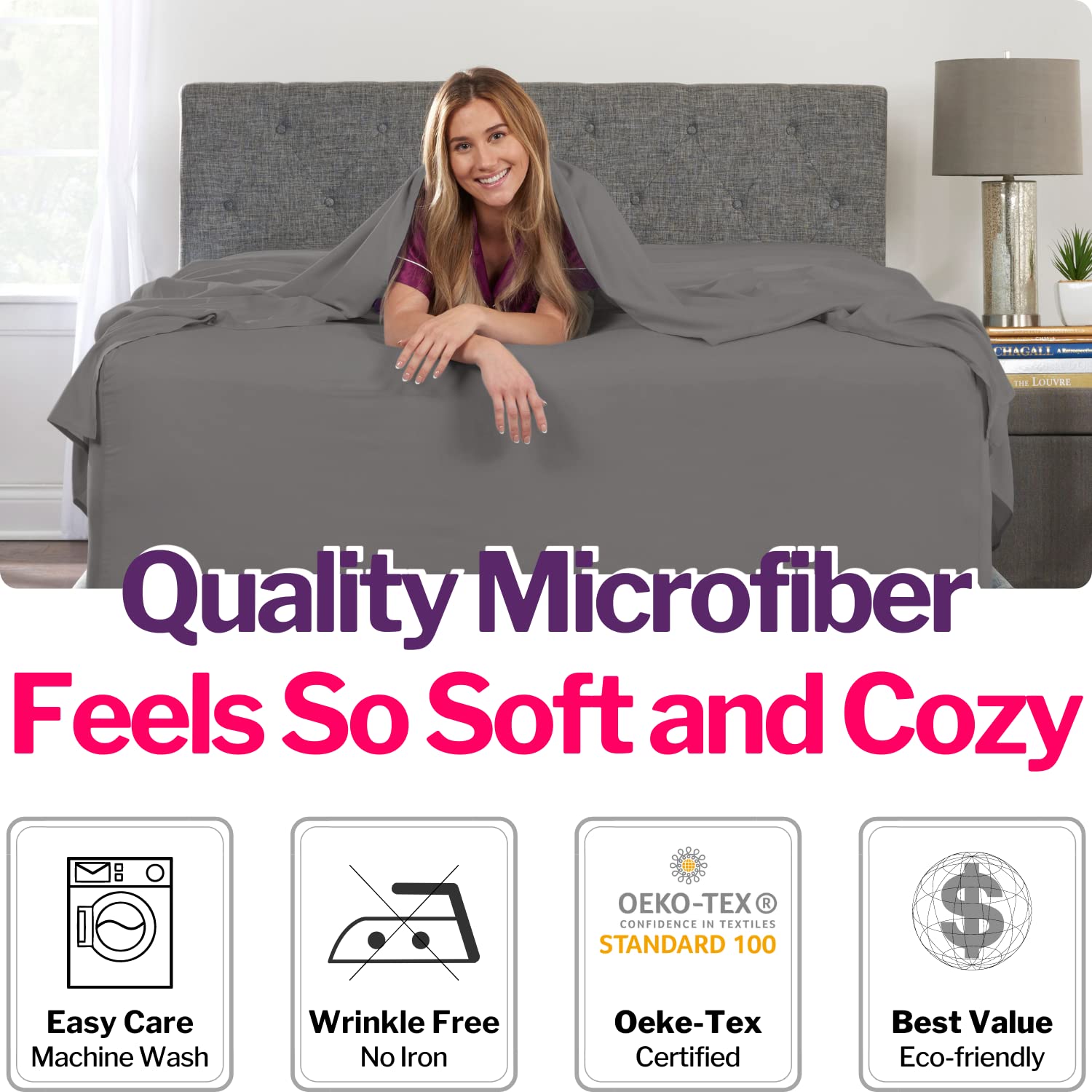 DeaLuxe sheets stretched on tall mattress showing stable hold and coverage