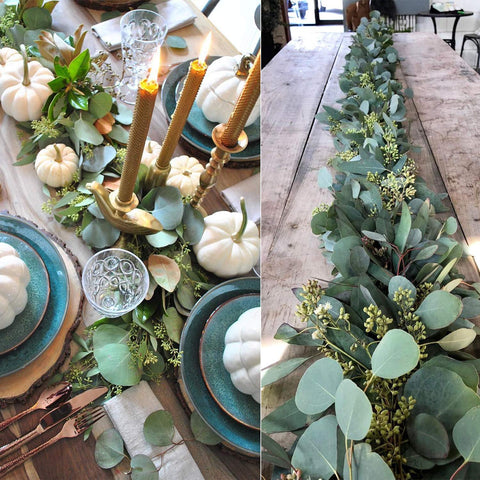 DearHouse garland combined with silk flowers offering custom floral arrangements
