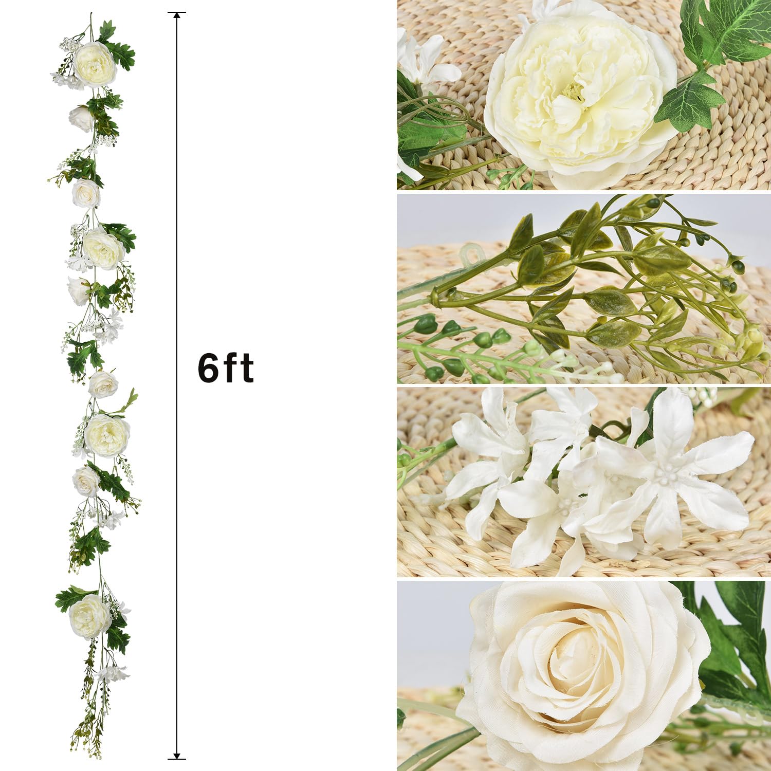 DearHouse garland beside ruler demonstrates scale and easy-fit sizing benefit