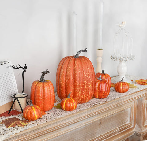 DearHouse pumpkins beside a hand showing size and scale benefit
