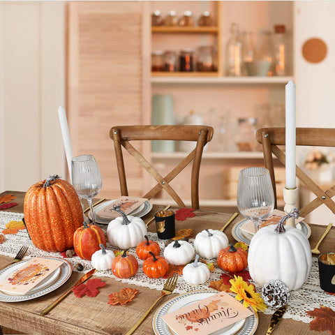 DearHouse size comparison with hand showing lightweight, reusable pumpkins for easy styling