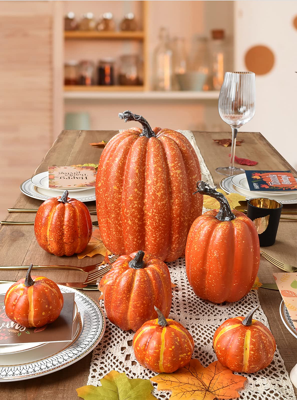 DearHouse pumpkins arranged as a warm tabletop centerpiece for autumn