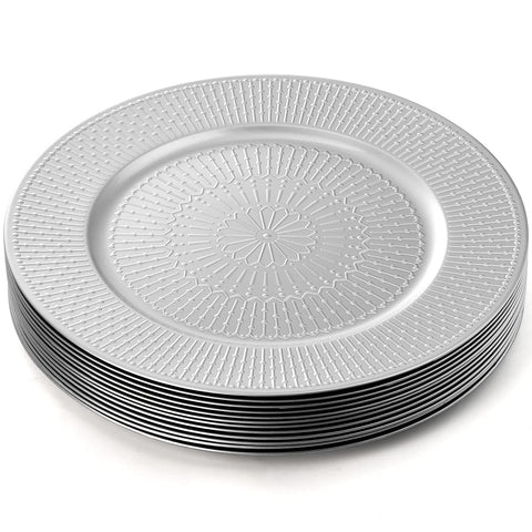 DEAYOU charger under dinner plate showing proper placement and protective function