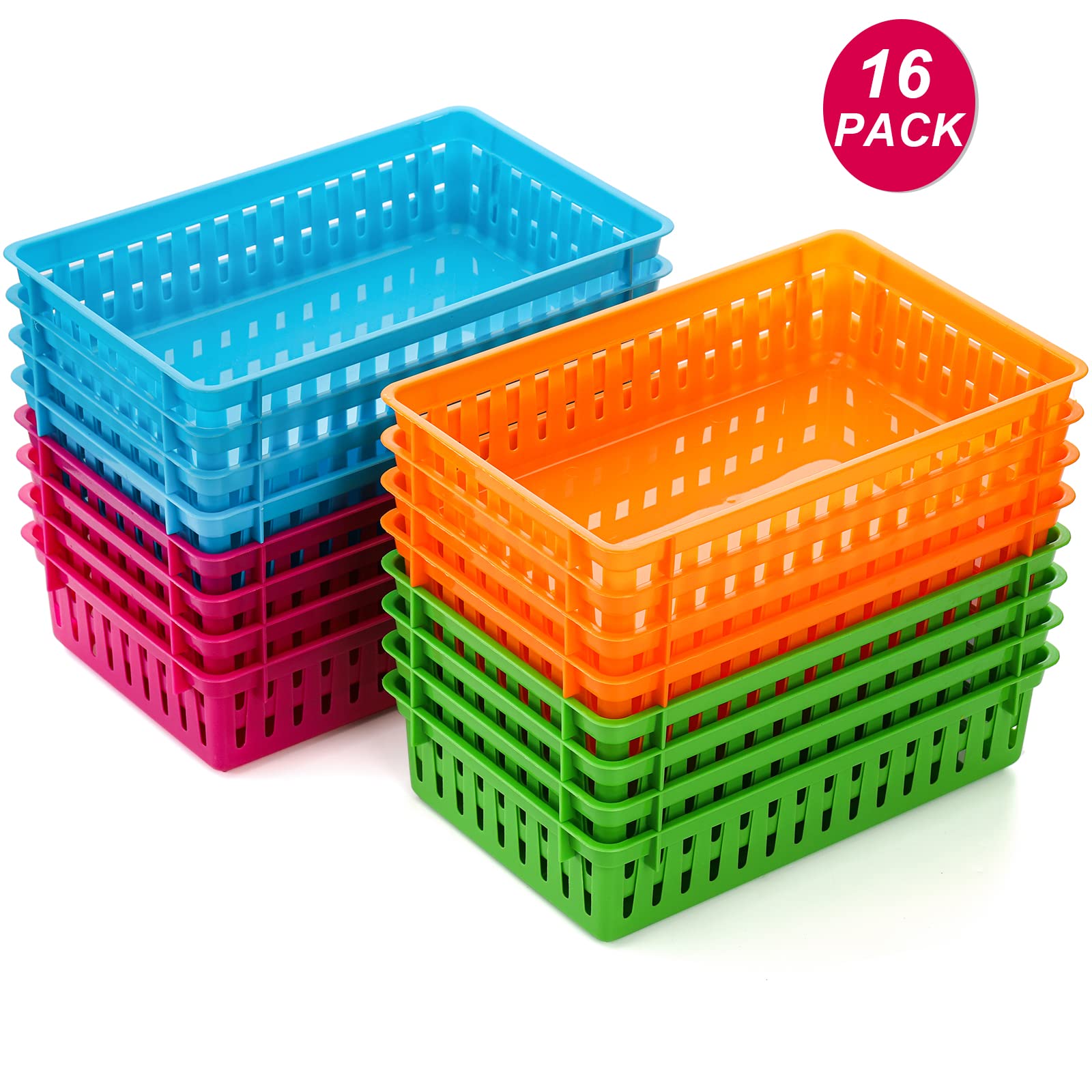 DEAYOU baskets arranged in classroom cubby, quick student access and sorting
