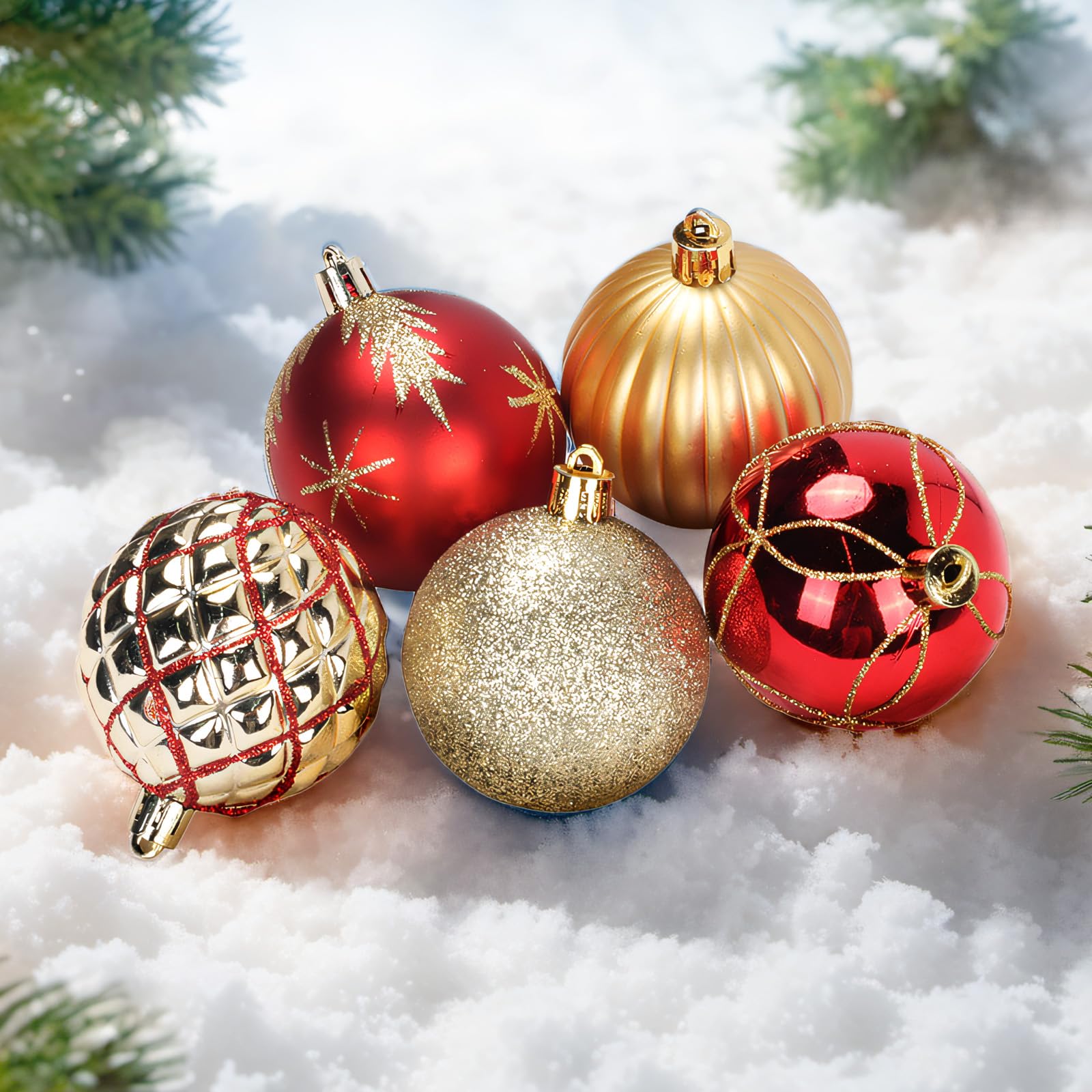 DeckTheHalls ornaments used in a table centerpiece adding color and elegant accents