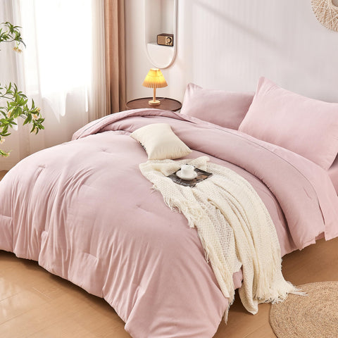 DECMAY comforter front on twin bed showing neat fit and soft look