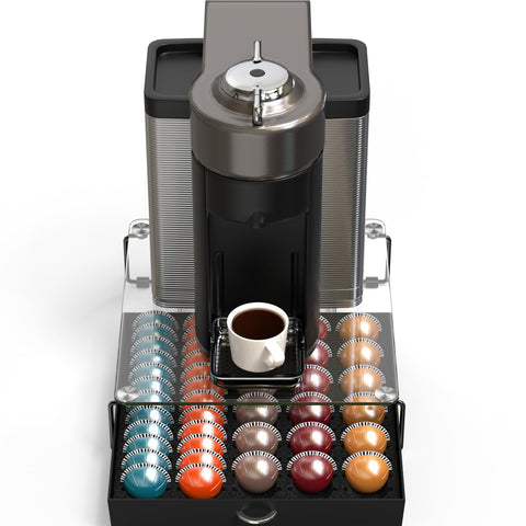 Deco Brothers filled with small Vertuo pods highlighting doubled capacity