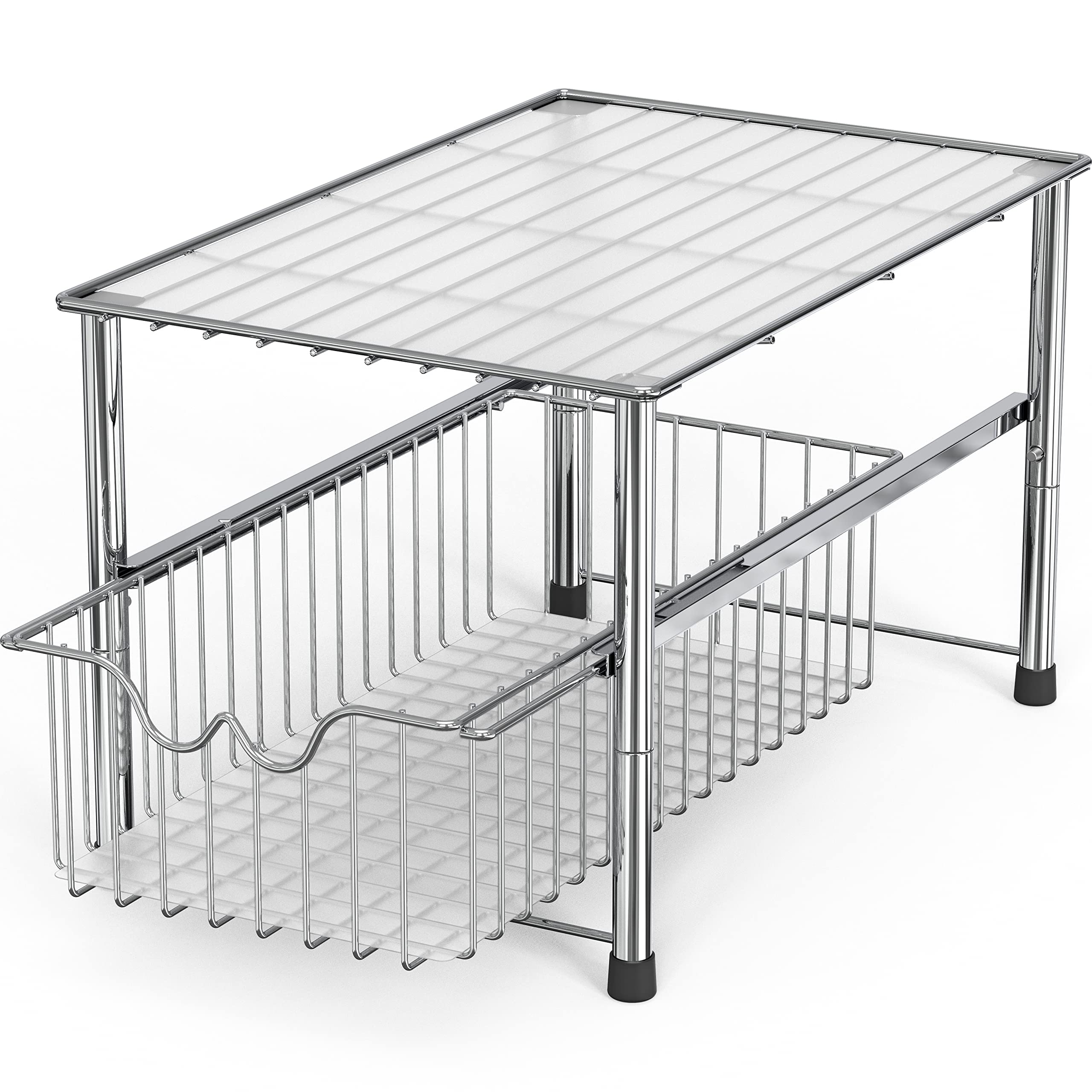 Deco Brothers close-up of sliding basket track highlighting smooth glide and easy access benefit