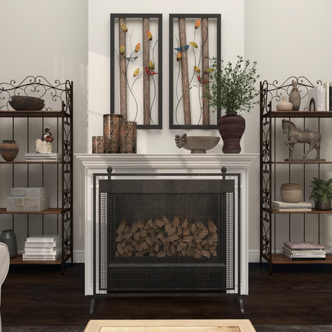 Deco 79 styled on a mantel offering layered decorative warmth