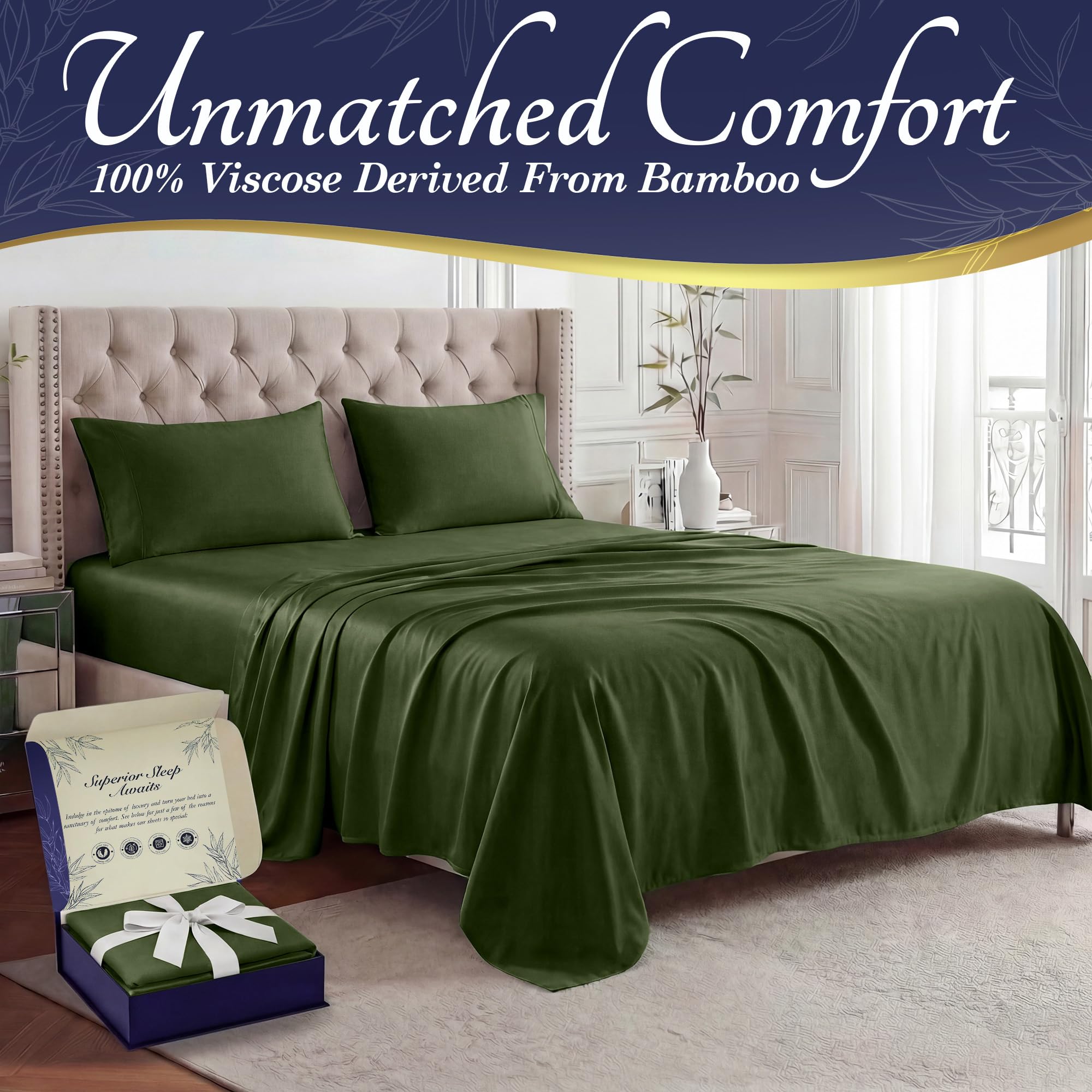 DECOLURE fitted sheet corner showing 17-inch deep pocket for secure mattress fit benefit