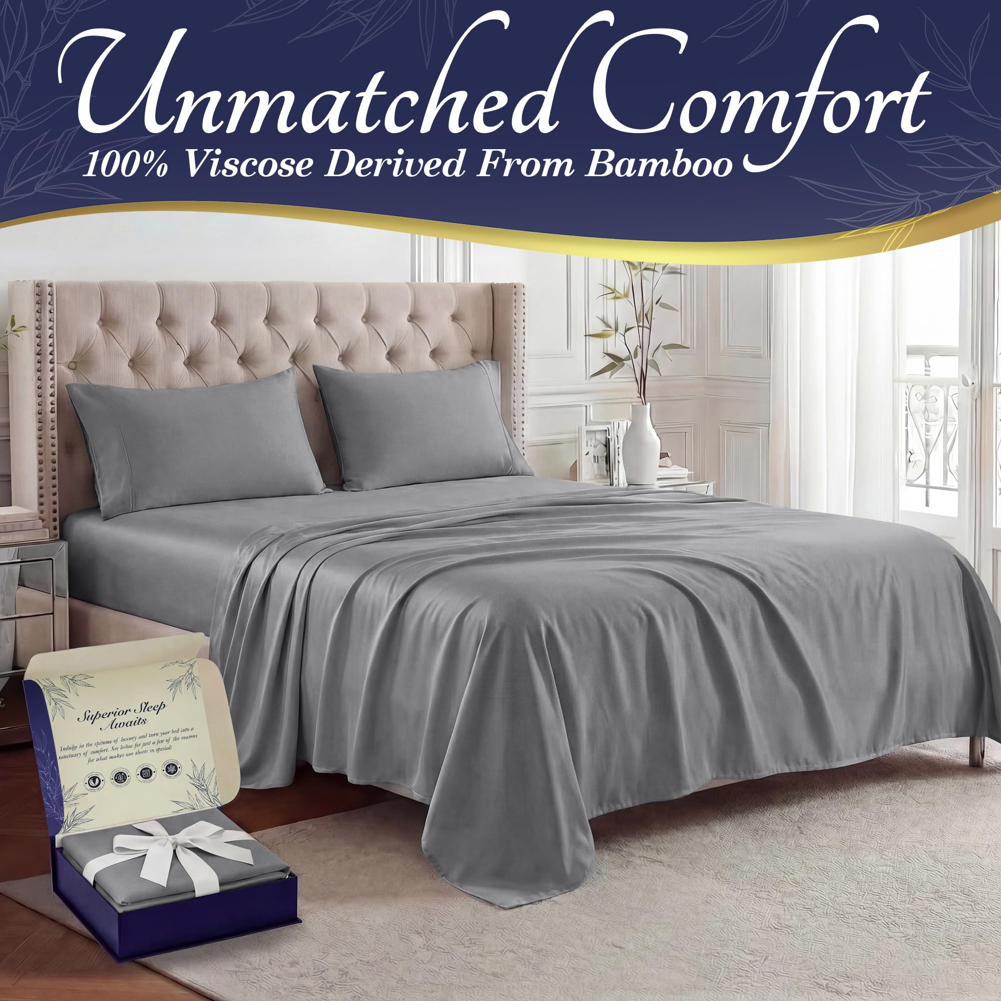 DECOLURE fitted sheet deep 17 inch pocket detail for secure mattress fit