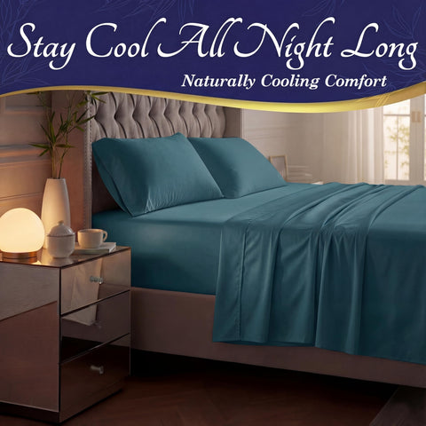 DECOLURE fitted sheet corner showing 17-inch deep pocket for secure fit