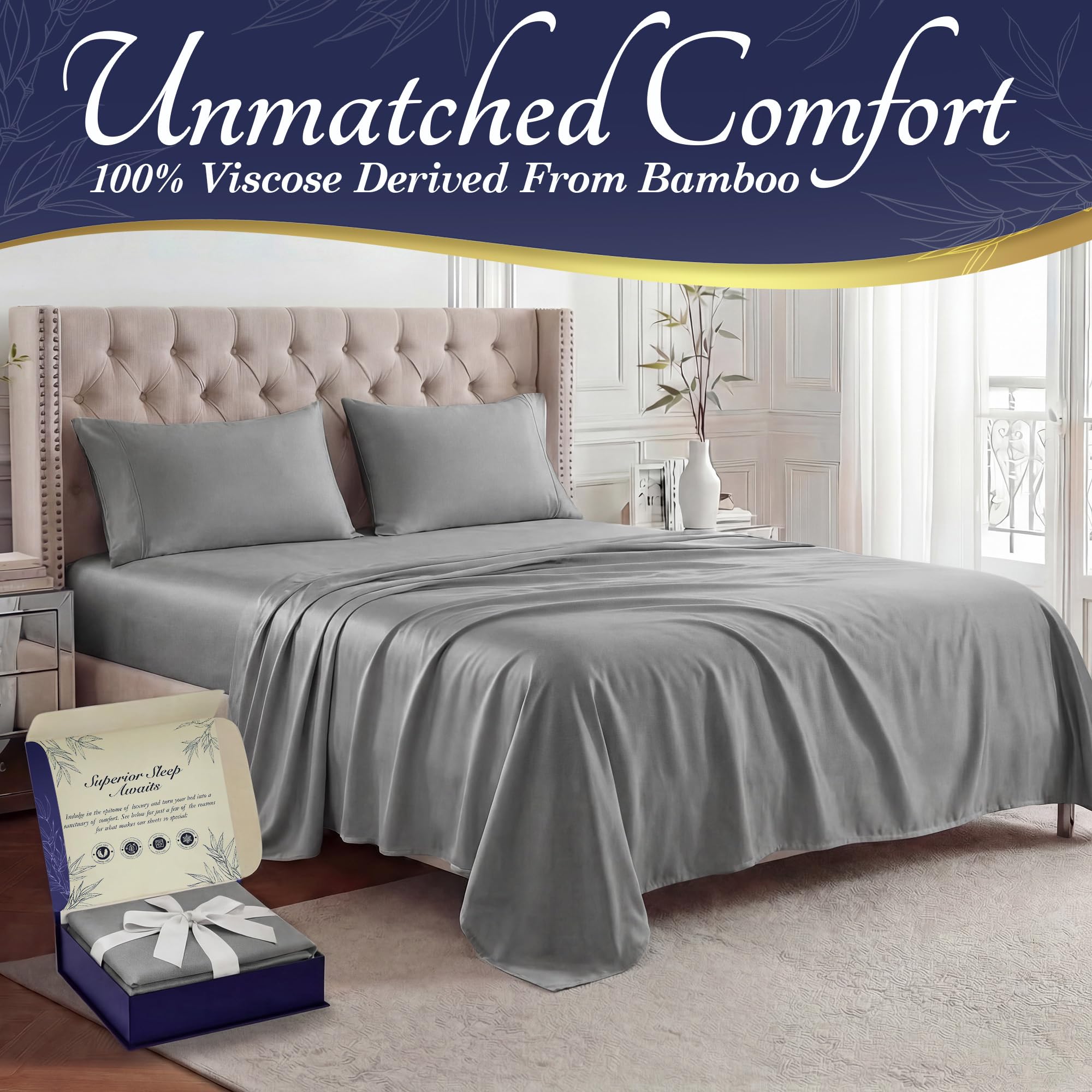 DECOLURE fitted sheet deep pocket detail demonstrating secure fit benefit