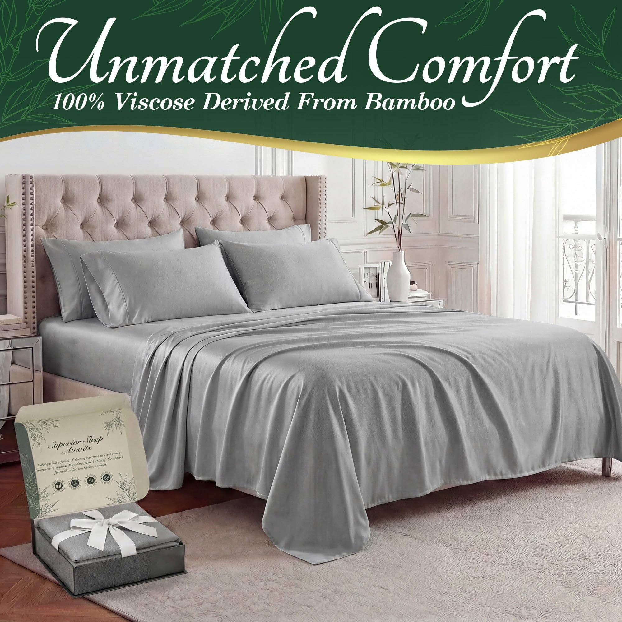 DECOLURE fitted sheet deep 17-inch pocket detail for secure fit and comfort