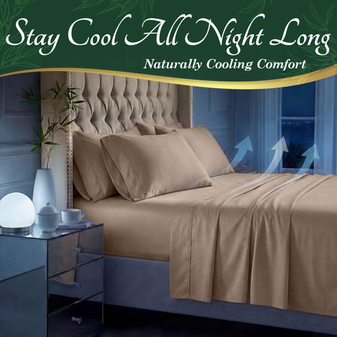 DECOLURE fitted sheet corner showing 17-inch deep pocket for secure fit benefit