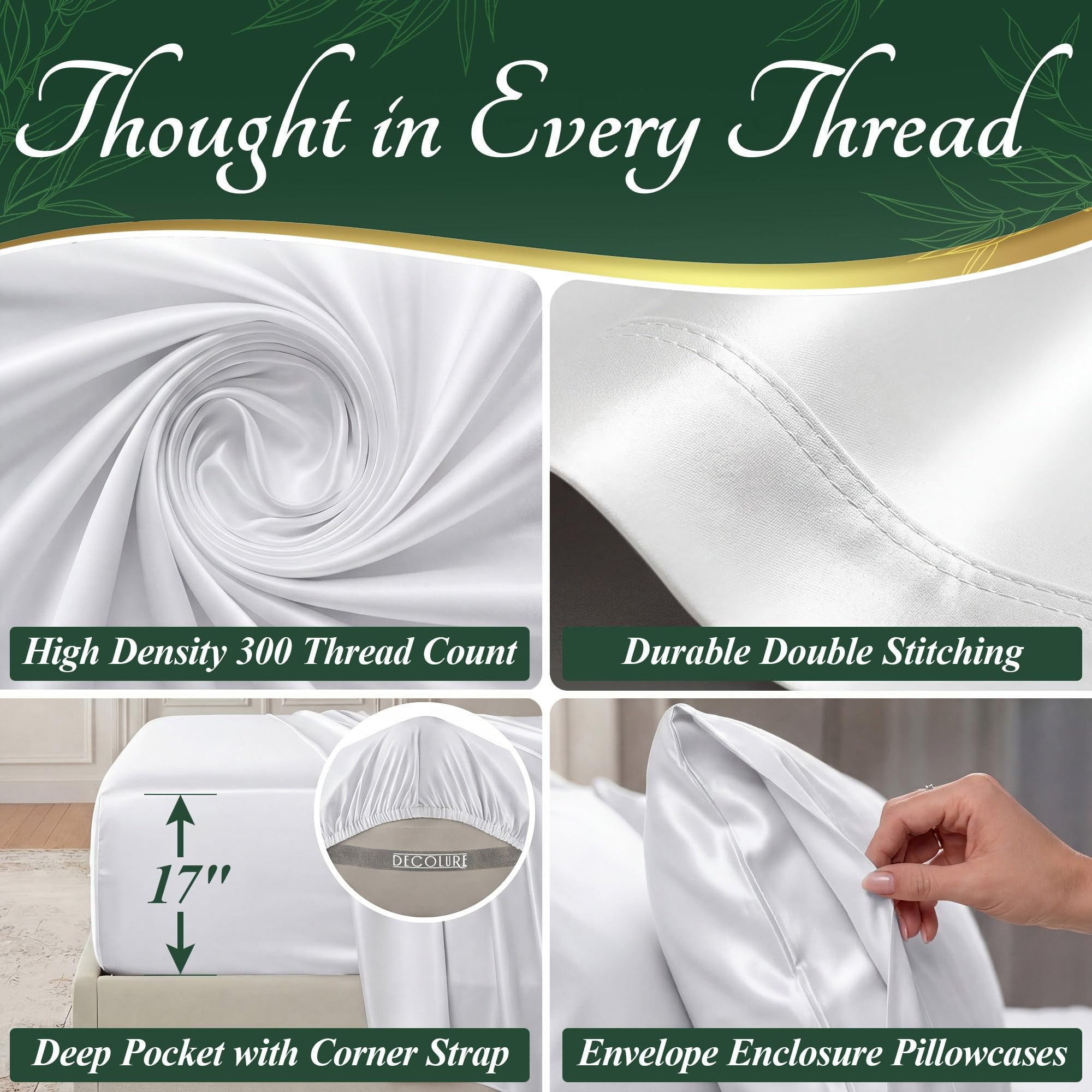 DECOLURE flat sheet edge with double-stitching for durability benefit