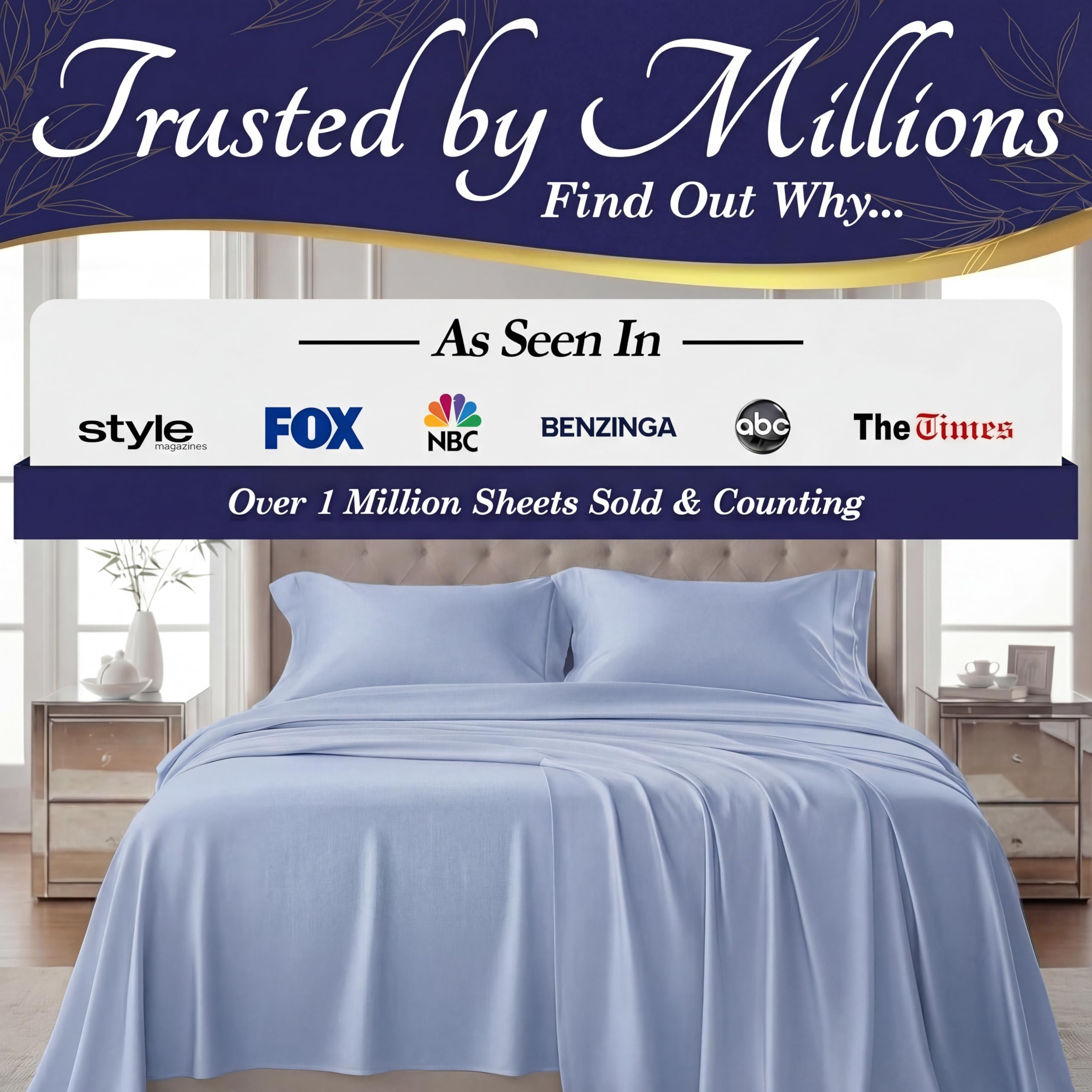 DECOLURE folded flat sheet showing wrinkle-resistant finish and softness