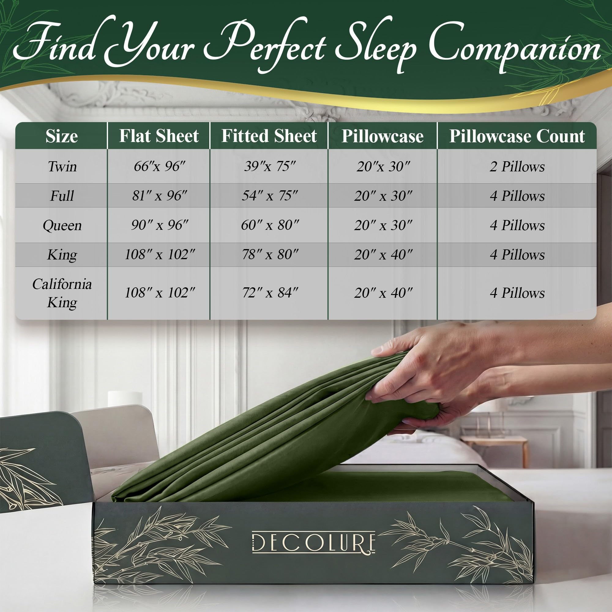 DECOLURE lifestyle bedroom setting showing cooling comfort
