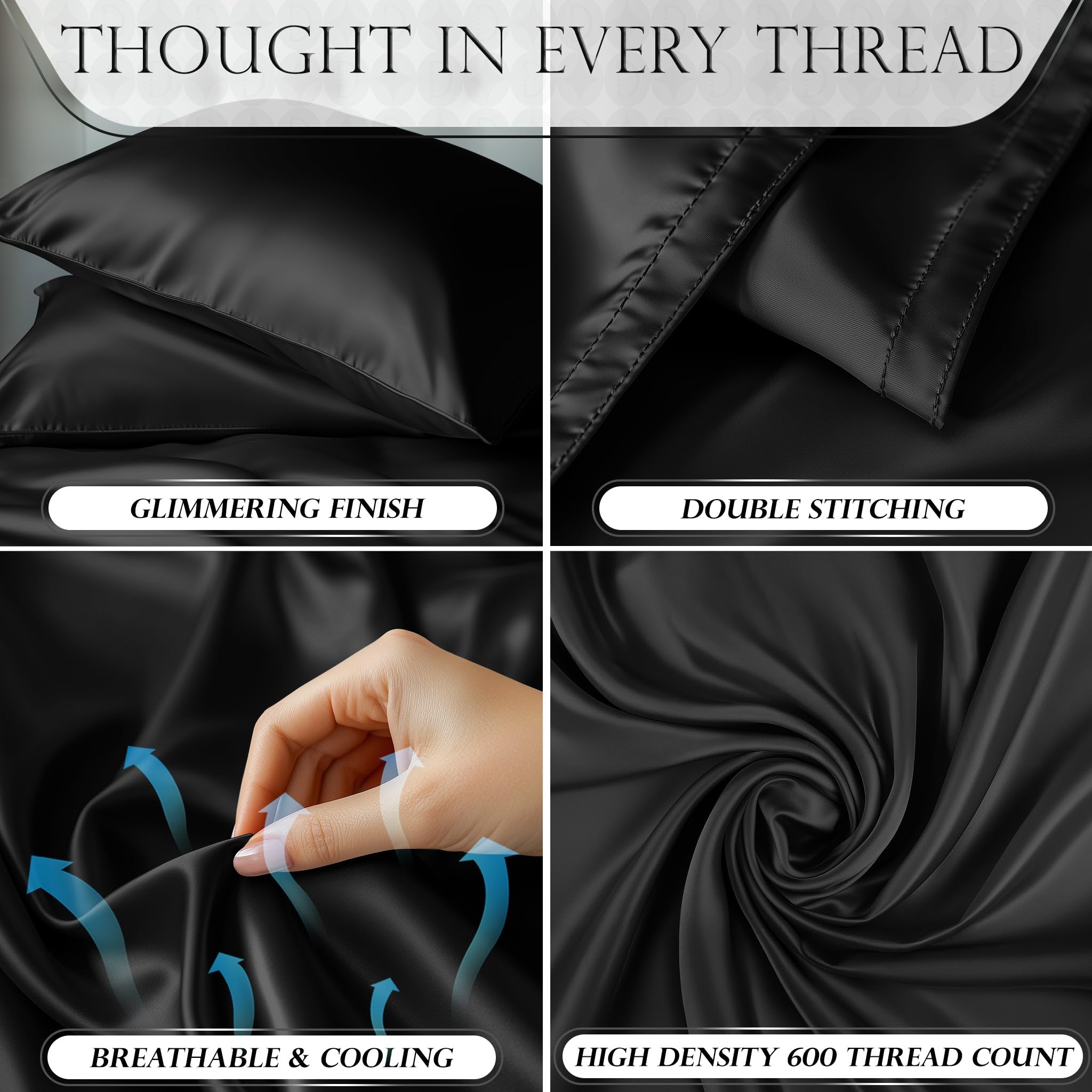 DECOLURE fitted sheet deep pocket detail fitting thick mattress securely