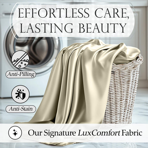 DECOLURE folded sheets in hand showing lightweight packability and easy handling