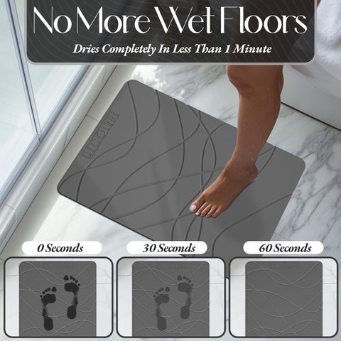 DECOLURE side profile showing thin 0.35 inch thickness and stable underfoot support benefit