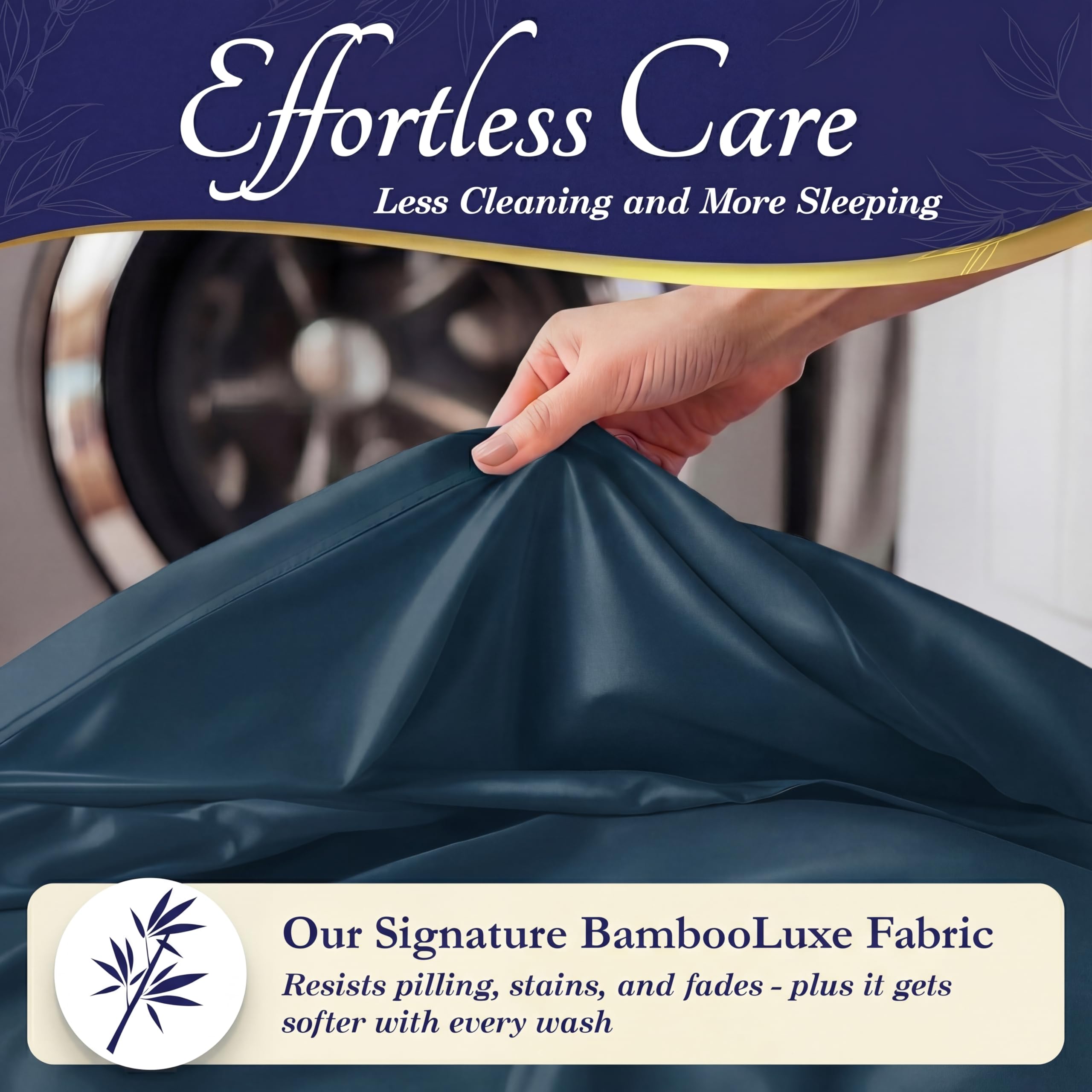 DECOLURE fabric held by hand to emphasize soft, cooling touch