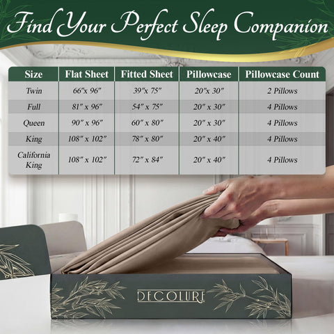 DECOLURE sheet drape showing wrinkle-resistant smooth appearance benefit