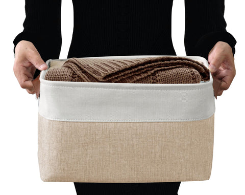 DECOMOMO storage basket filled with towels demonstrating large capacity